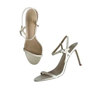 Sam Edelman Women’s Doran White Crocodile Strappy Stiletto Heel Sandals Size 8.5